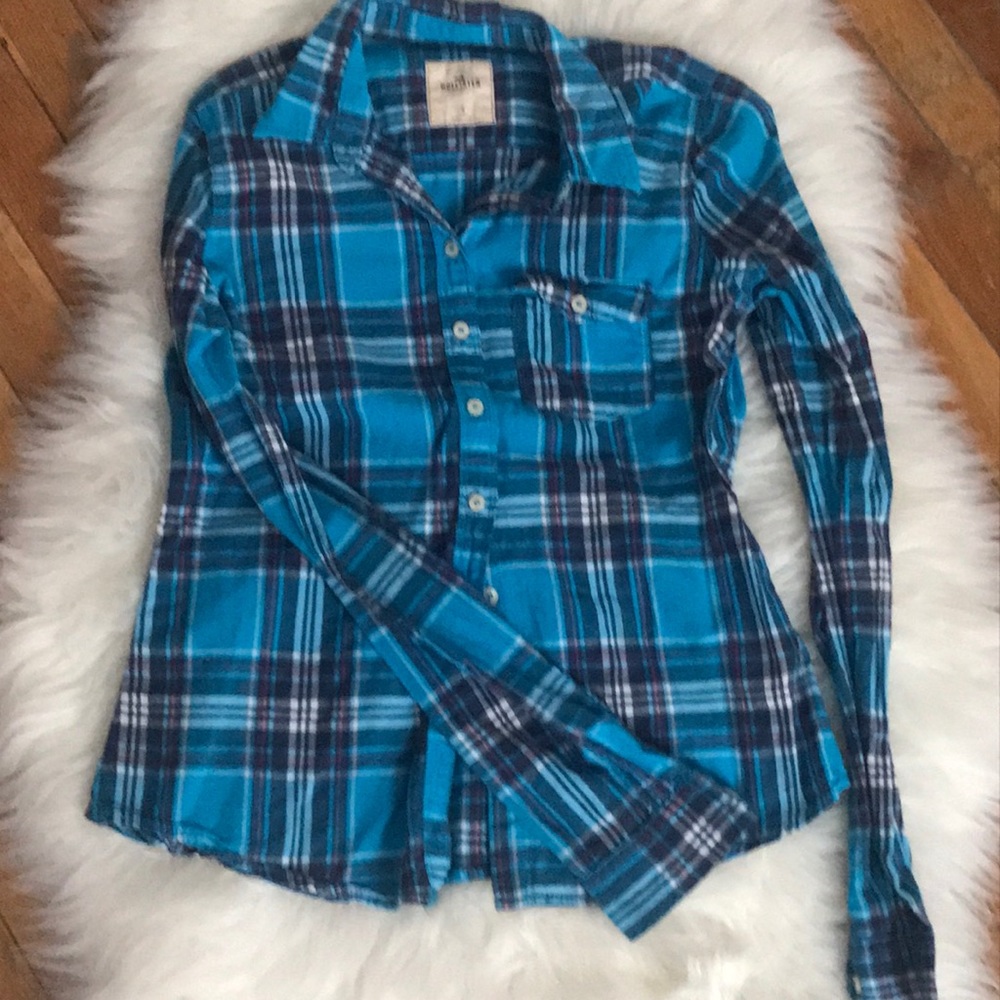 Hollister long sleeve thin flannel shirt